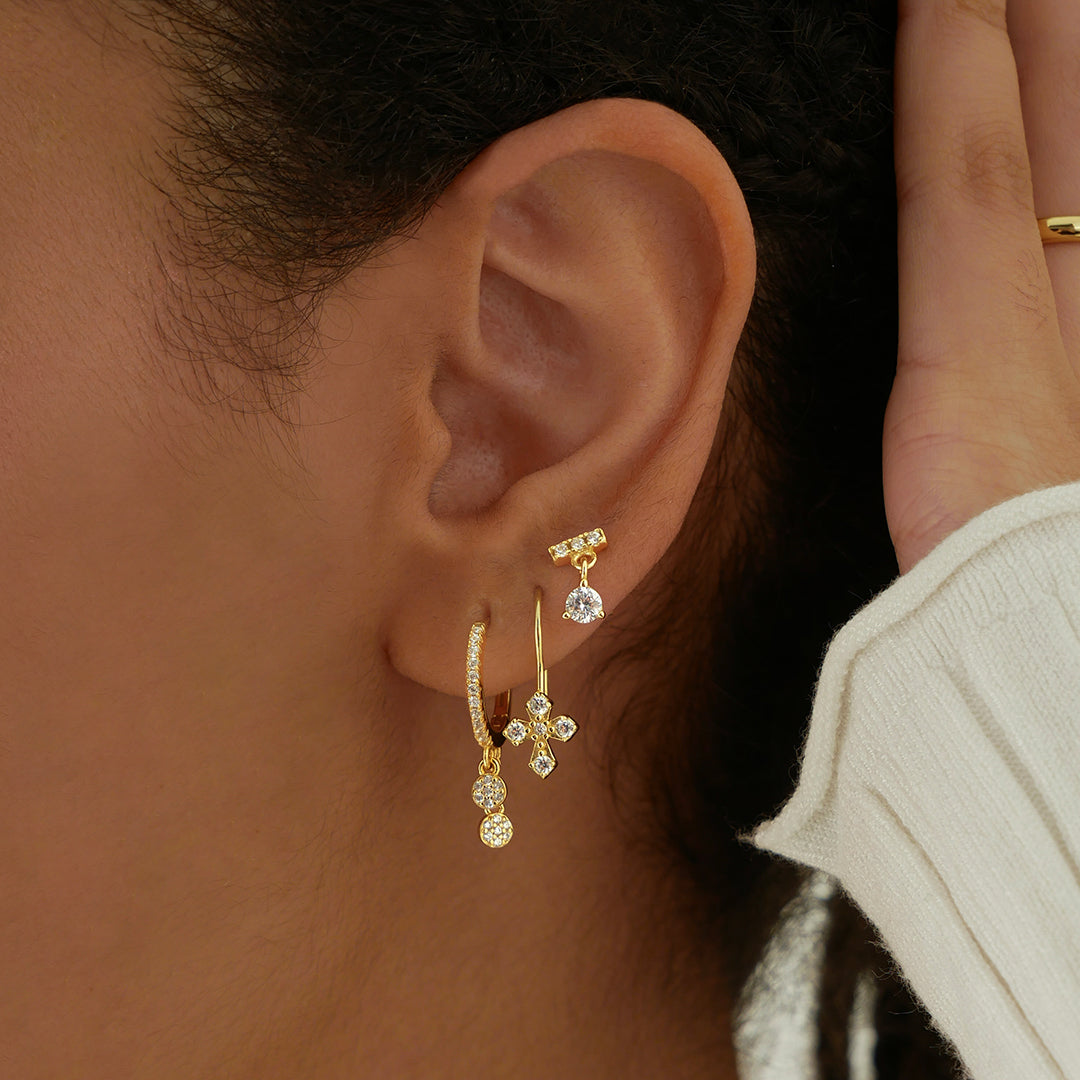 Elegant 0.10 TCW Round Lab-Grown Diamond Drop Earrings