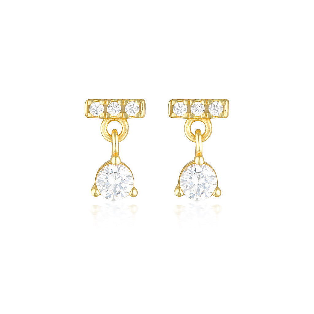 Elegant 0.10 TCW Round Lab-Grown Diamond Drop Earrings