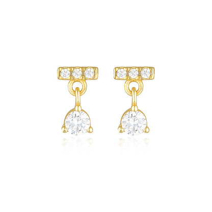 Elegant 0.10 TCW Round Lab-Grown Diamond Drop Earrings 1