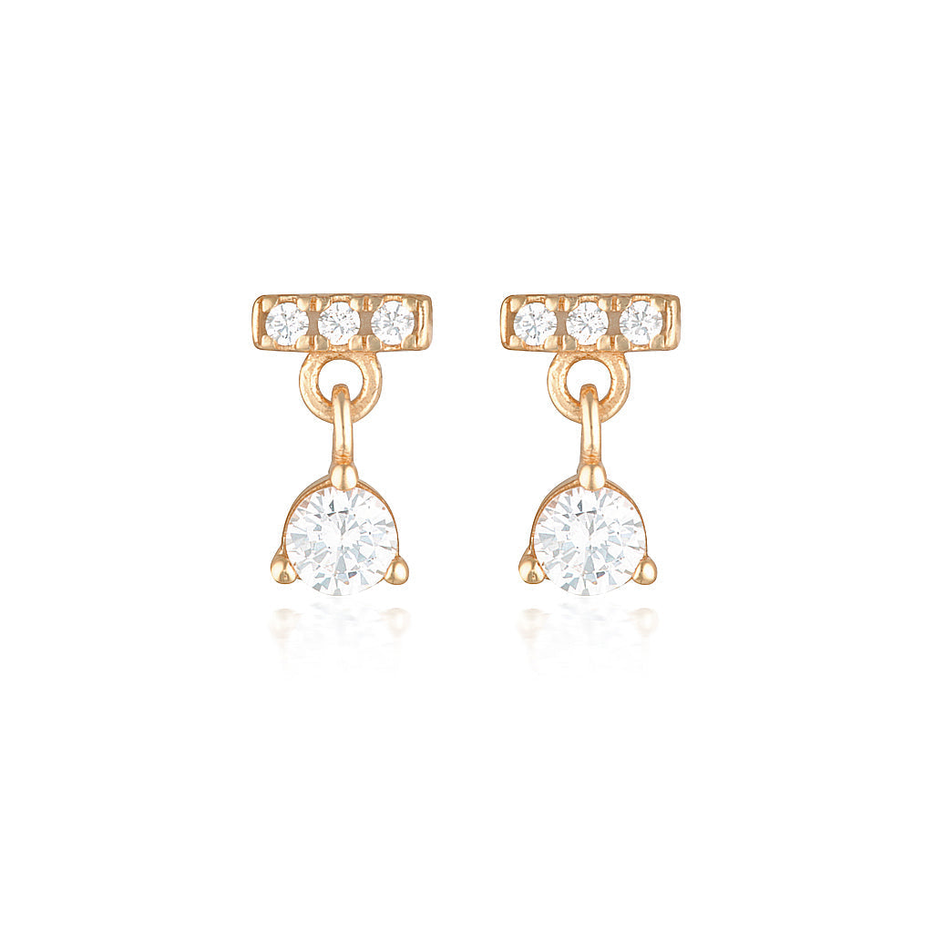 Elegant 0.10 TCW Round Lab-Grown Diamond Drop Earrings 2