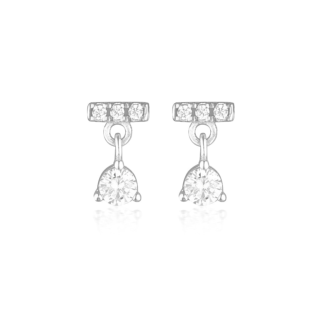 Elegant 0.10 TCW Round Lab-Grown Diamond Drop Earrings