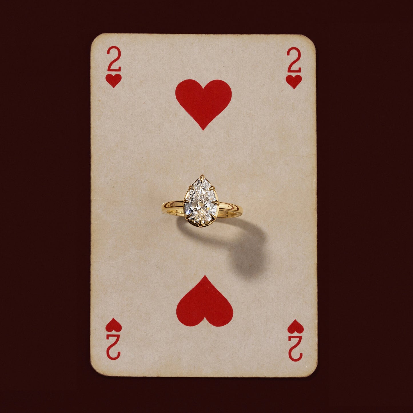 Solitaire Unique Bezel-Pear Lab Grown Diamond Engagement Ring