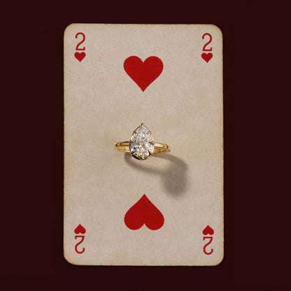 Solitaire Unique Bezel-Pear Lab Grown Diamond Engagement Ring