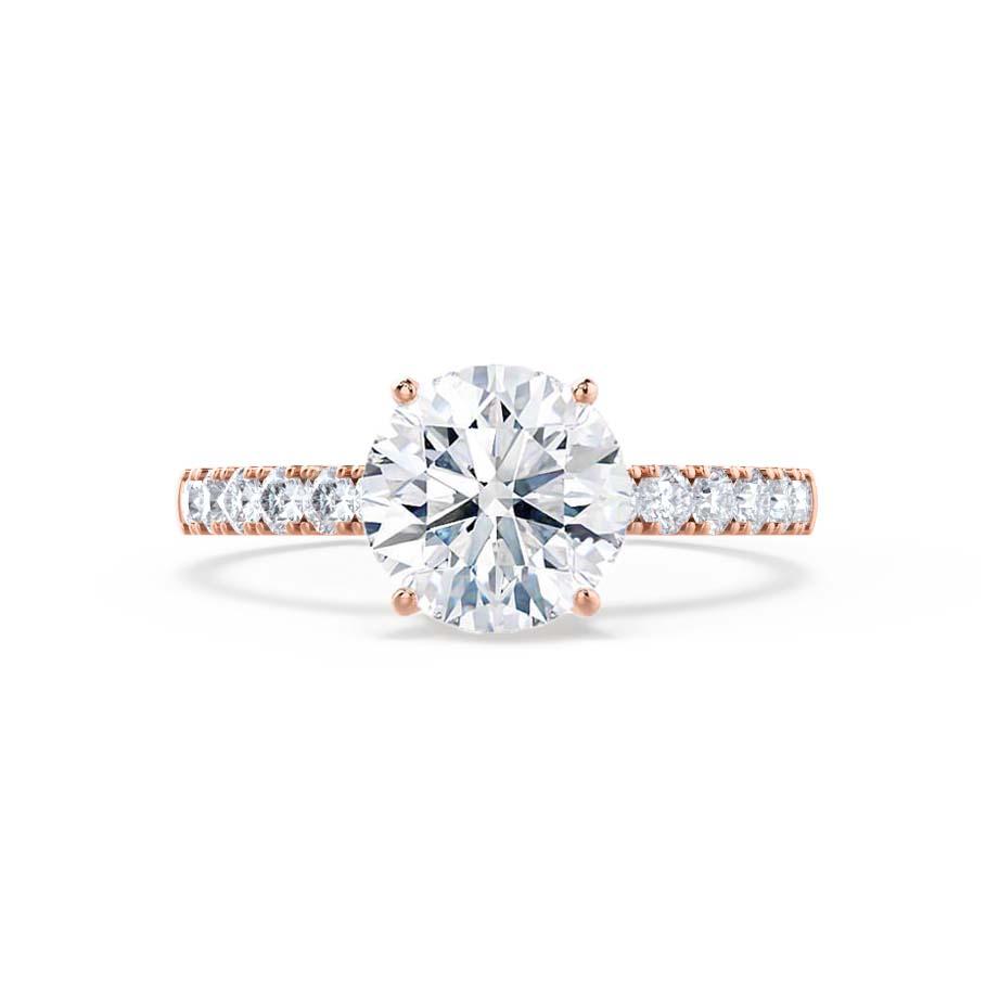 1.20 CT Round Lab Grown Diamond Pave Engagement Ring 2
