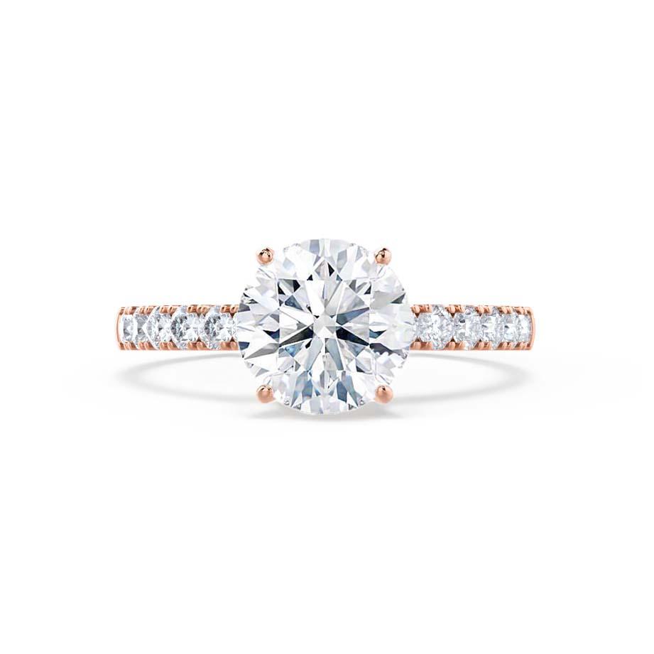 1.20 CT Round Lab Grown Diamond Pave Engagement Ring