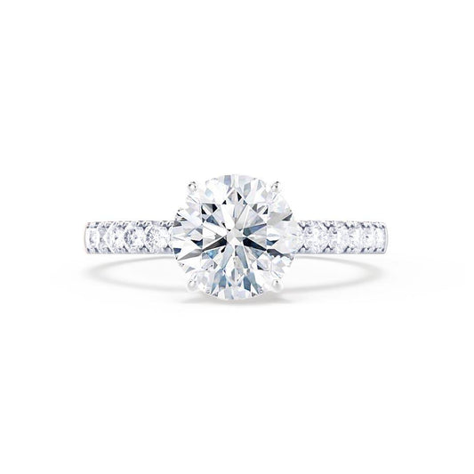 1.20 CT Round Lab Grown Diamond Pave Engagement Ring