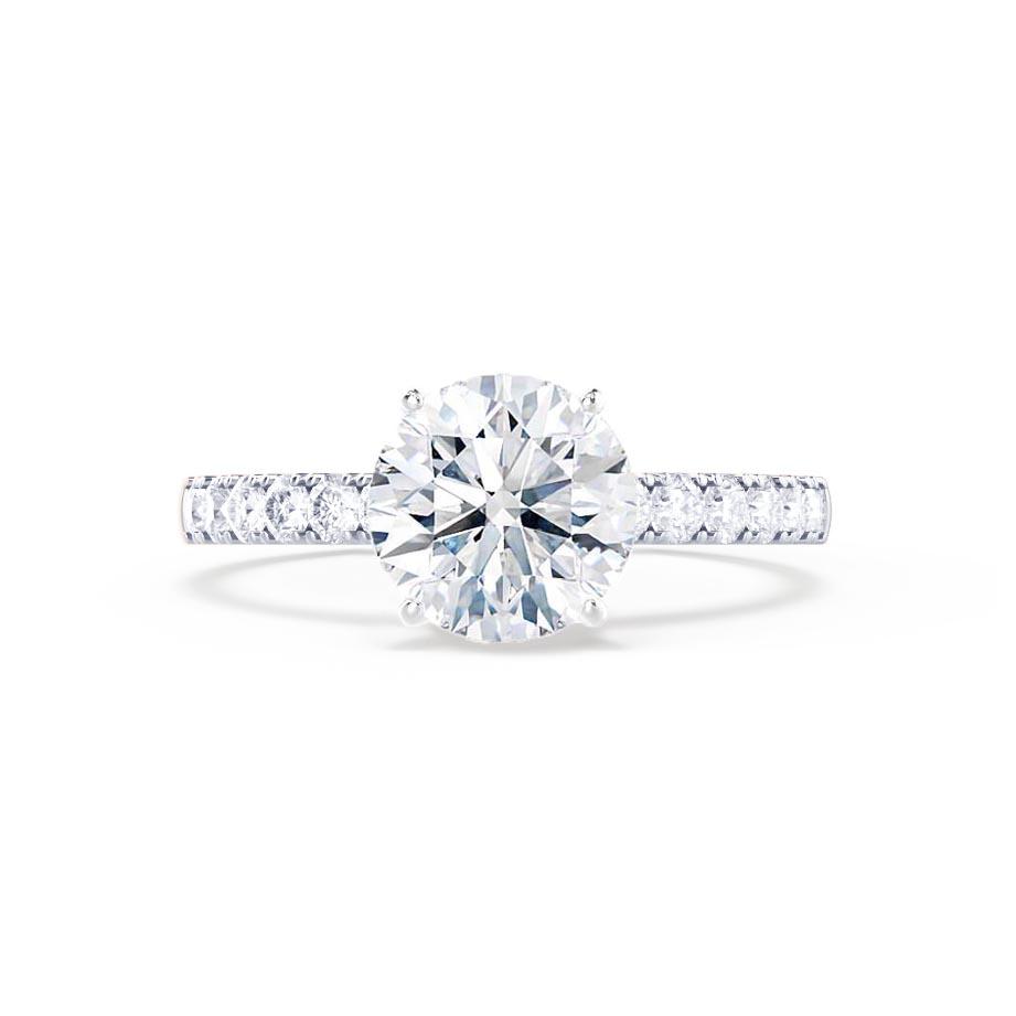 1.20 CT Round Lab Grown Diamond Pave Engagement Ring – Timeless Elegance 1