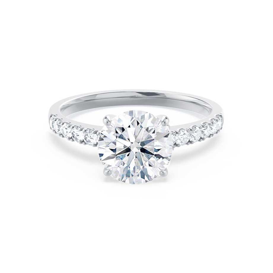 1.20 CT Round Lab Grown Diamond Pave Engagement Ring