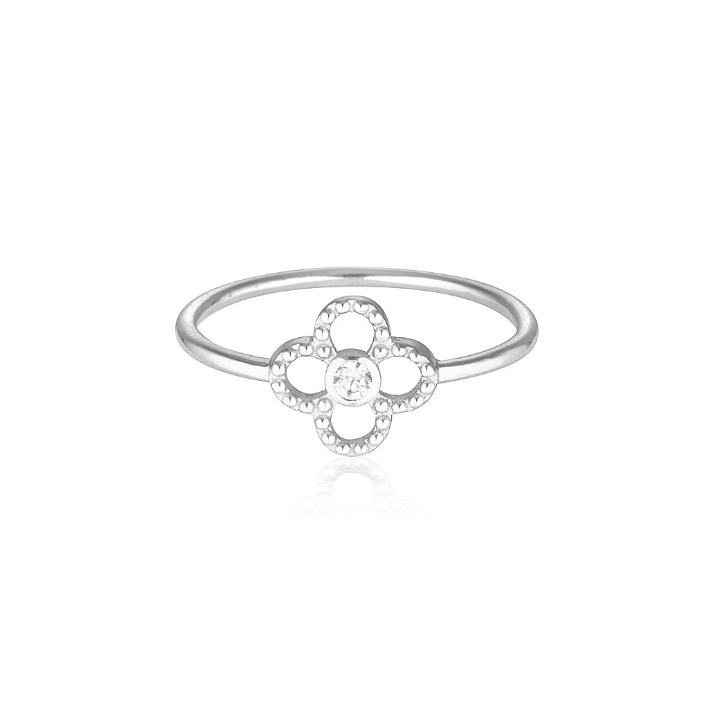 0.50 CT Round Lab-Grown Diamond Gold Flower Wedding Band