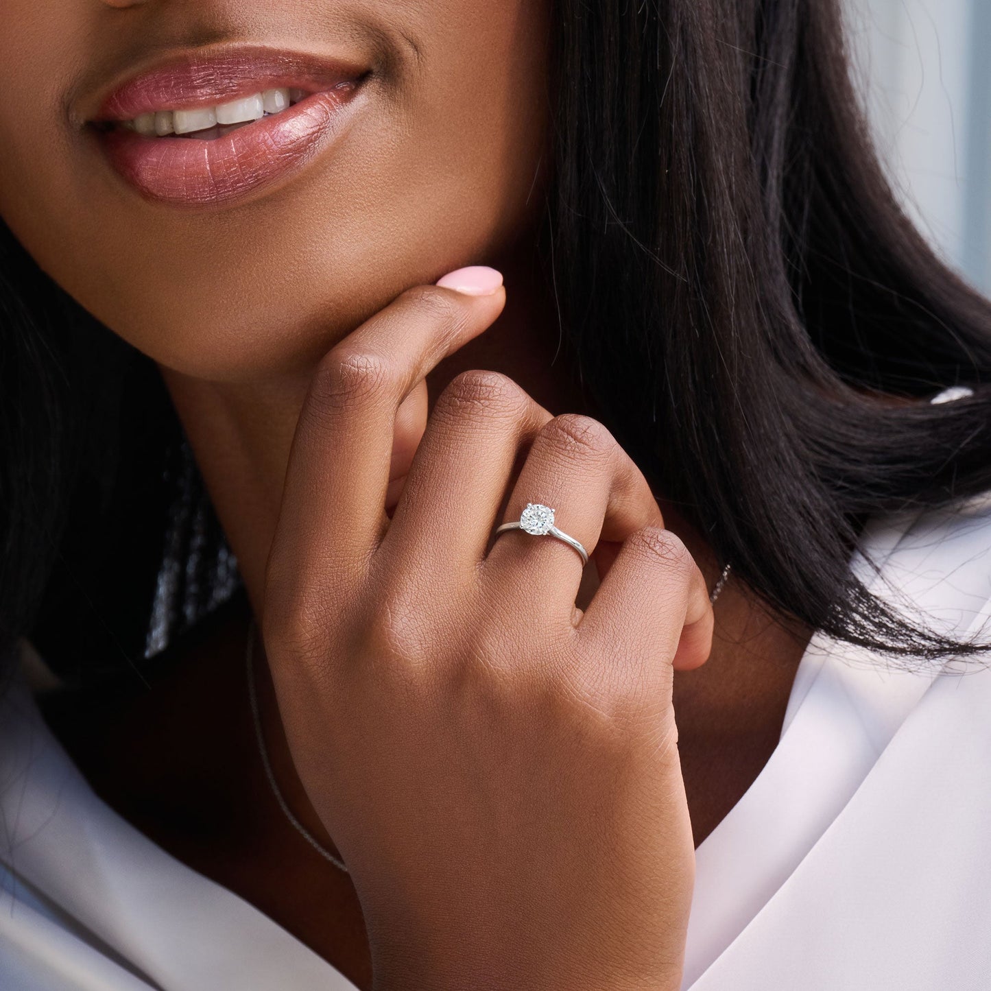 1.02 CT Round Lab-Grown Diamond Solitaire Engagement Ring in Radiant Gold 19