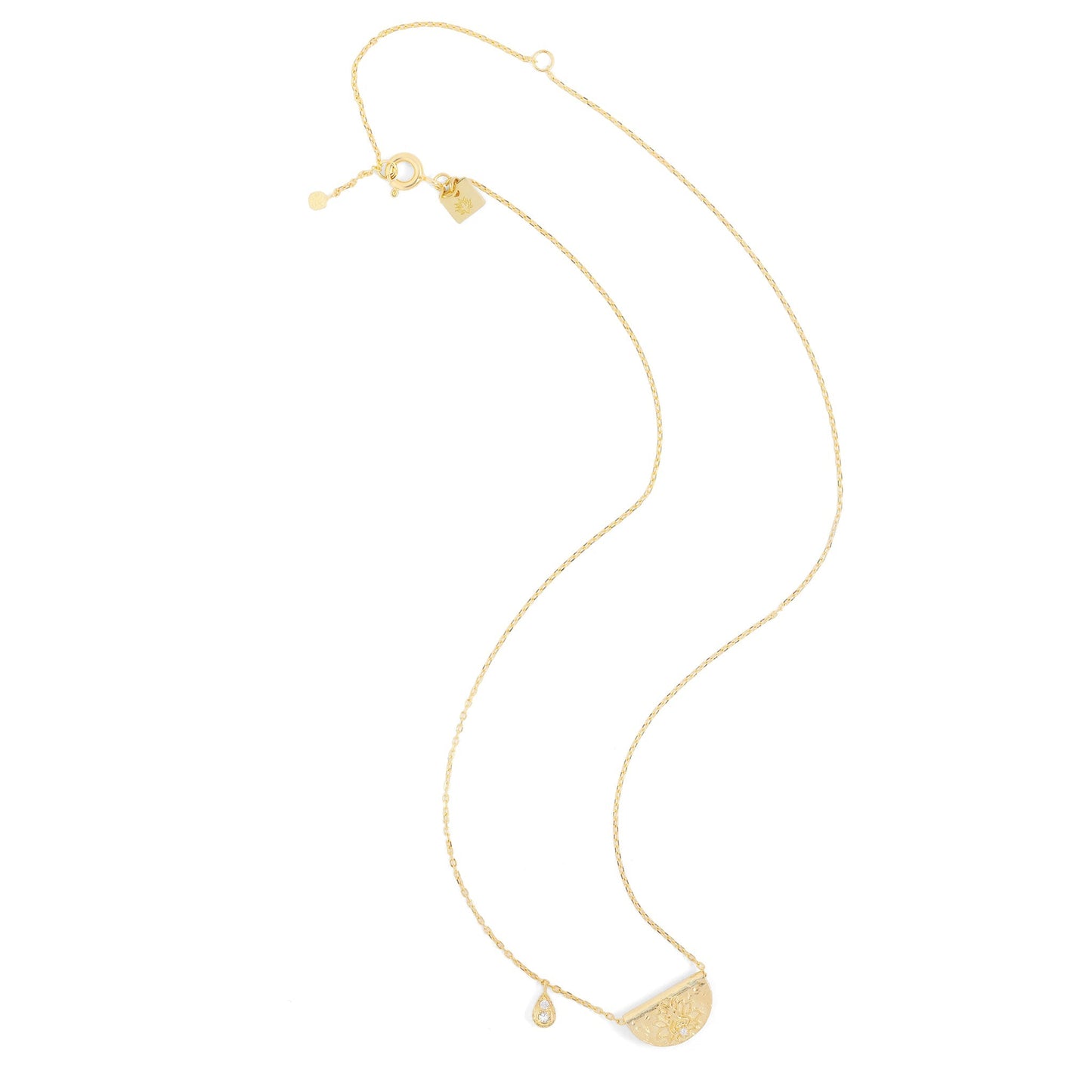 0.10 TCW Diamond Lotus Birthstone Necklace (April) 4