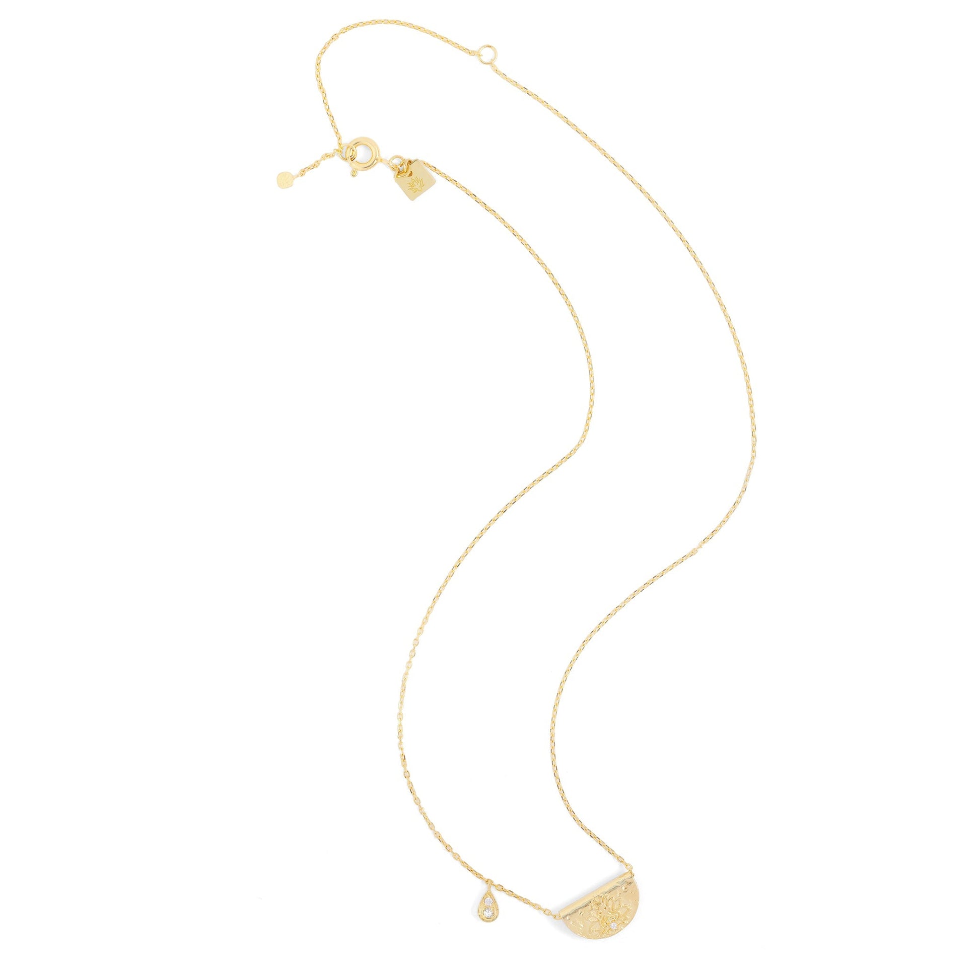 0.10 TCW Diamond Lotus Birthstone Necklace (April) 4