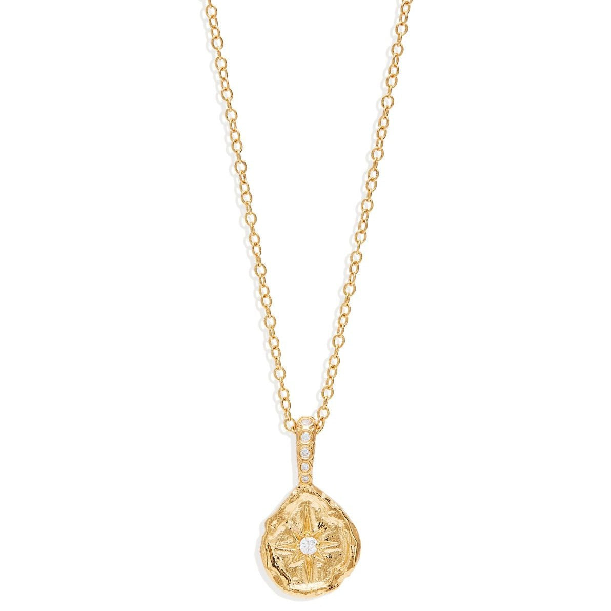 Radiant Starburst Necklace with 0.05 TCW Round Lab Grown Diamond Charm 1