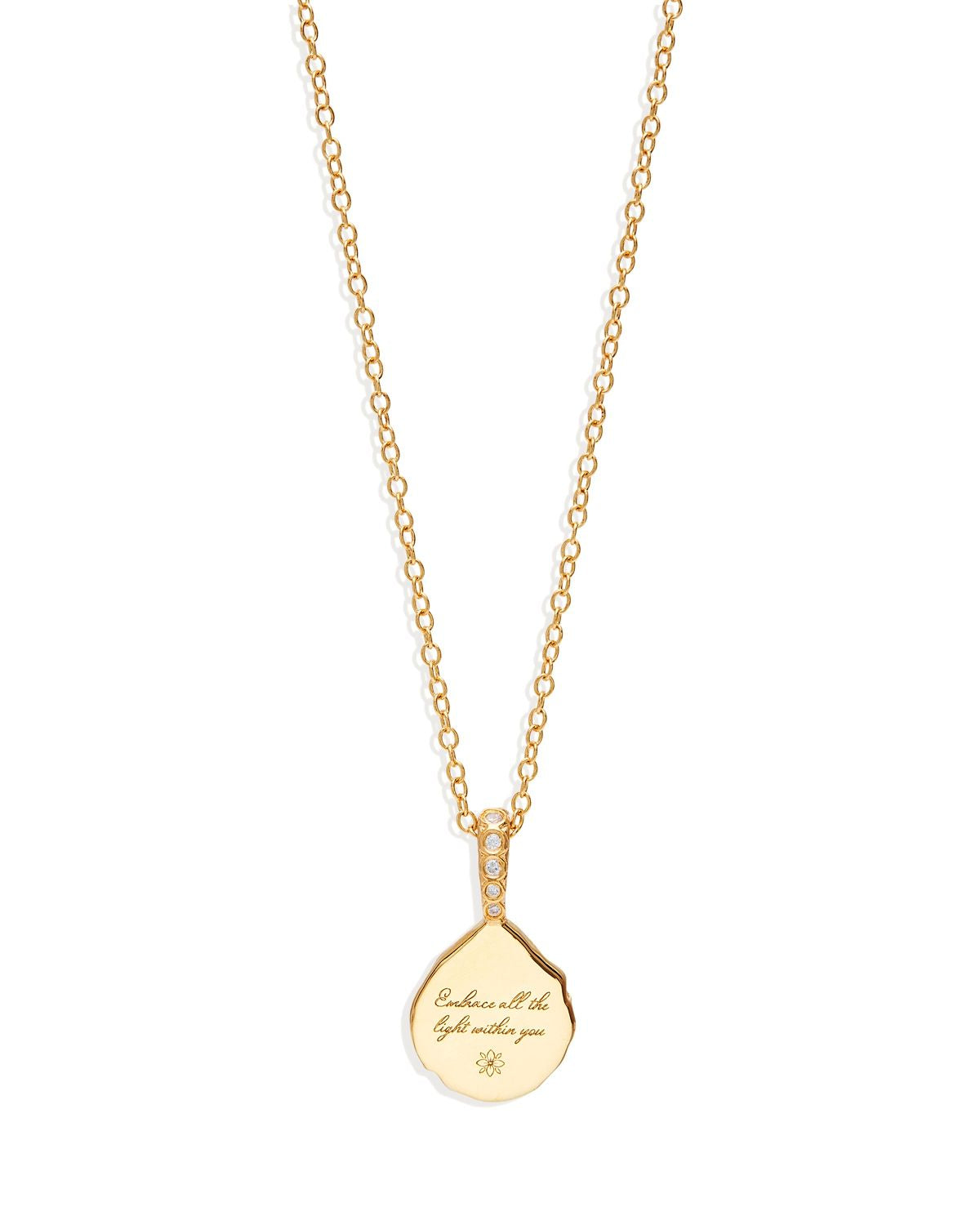 Radiant Starburst Necklace with 0.05 TCW Round Lab Grown Diamond Charm 3