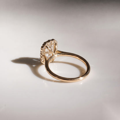 Halo-Emerald Lab Grown Diamond Engagement Ring