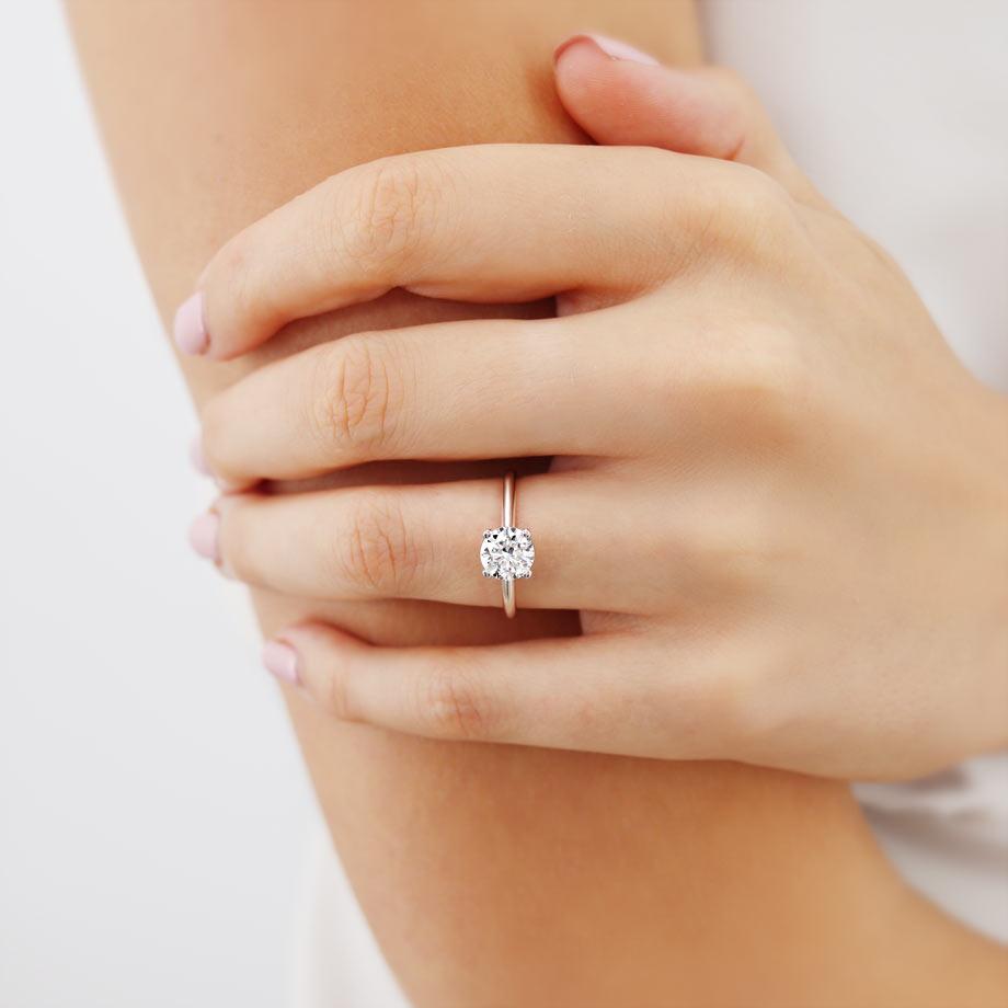 1.20 CT Round Lab-Grown Diamond Solitaire Engagement Ring 6