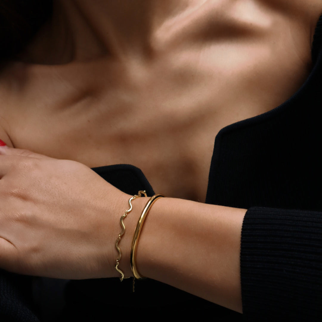 Elegant Gold Open Cuff Bracelet