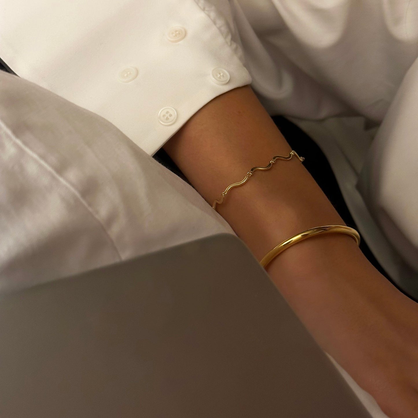 Elegant Gold Open Cuff Bracelet 12
