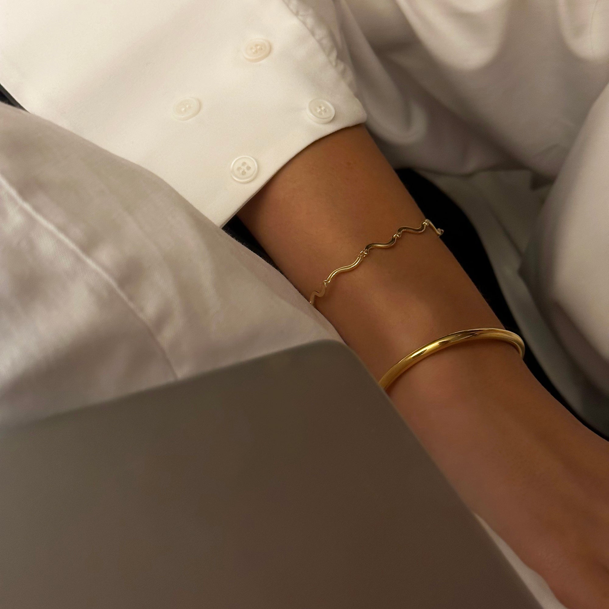 Elegant Gold Open Cuff Bracelet