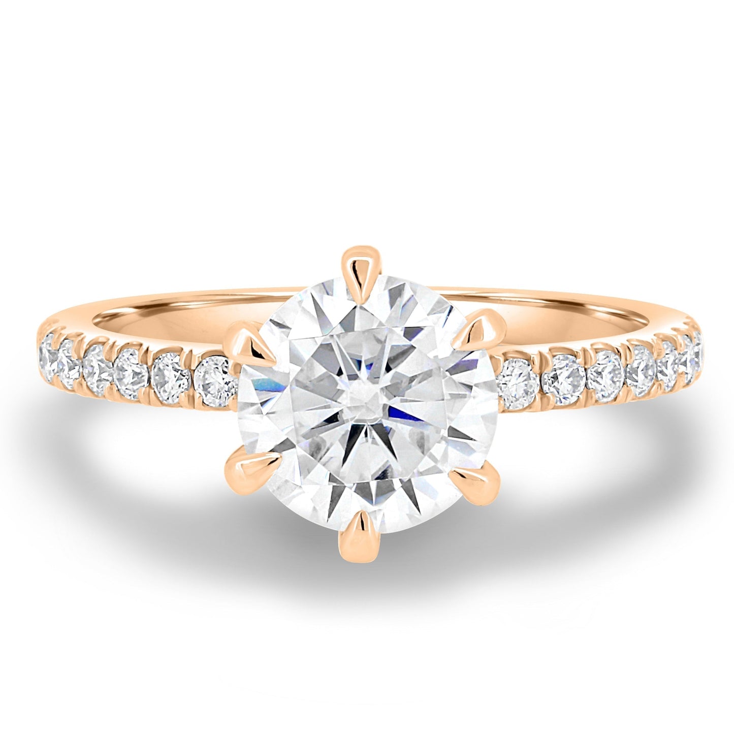 1.80 CT Round Lab-Grown Diamond Engagement Ring with Pave Band 5