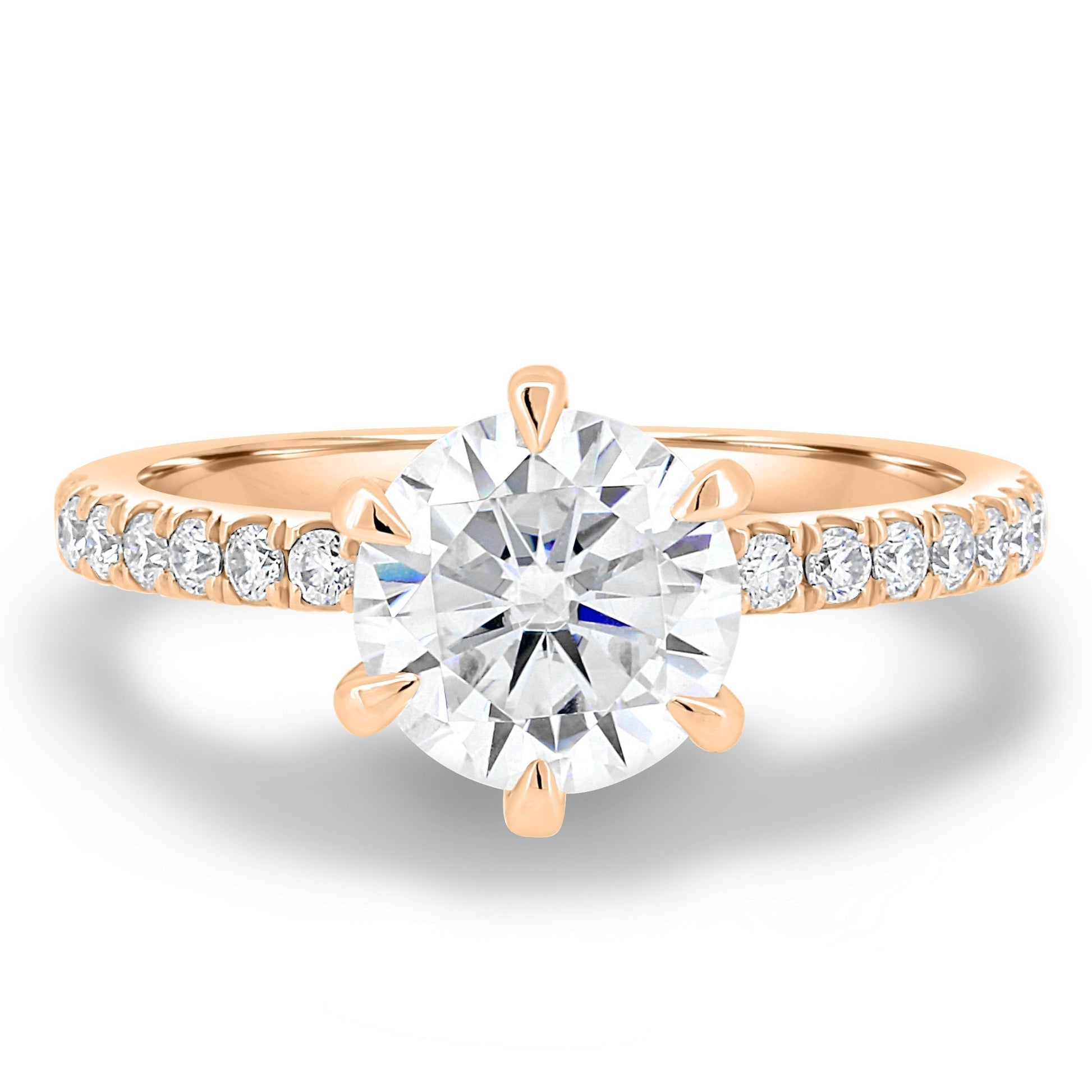1.80 CT Round Lab-Grown Diamond Engagement Ring with Pave Band 5