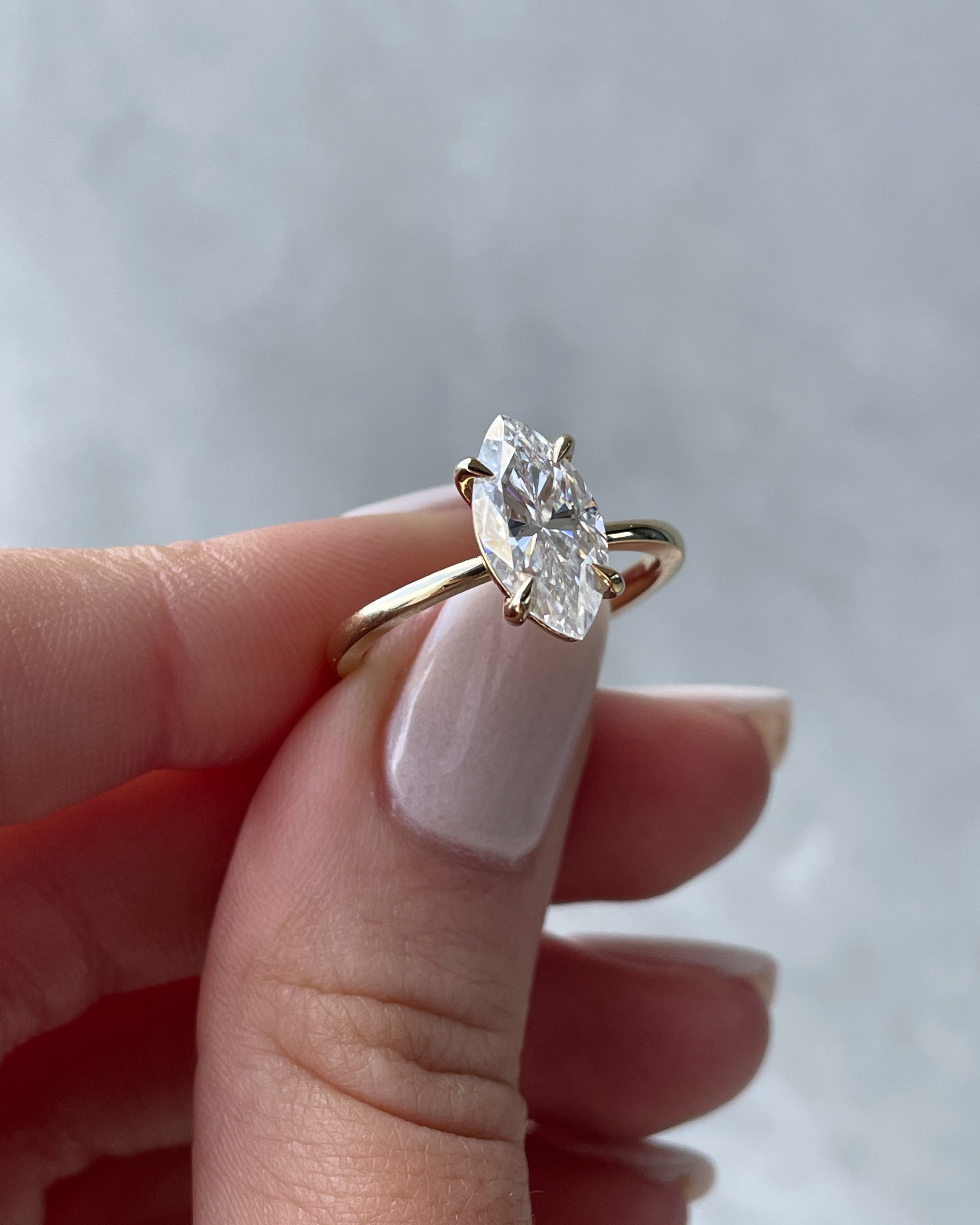 1.5 CT Marquise-Cut Lab-Grown Diamond Solitaire Engagement Ring