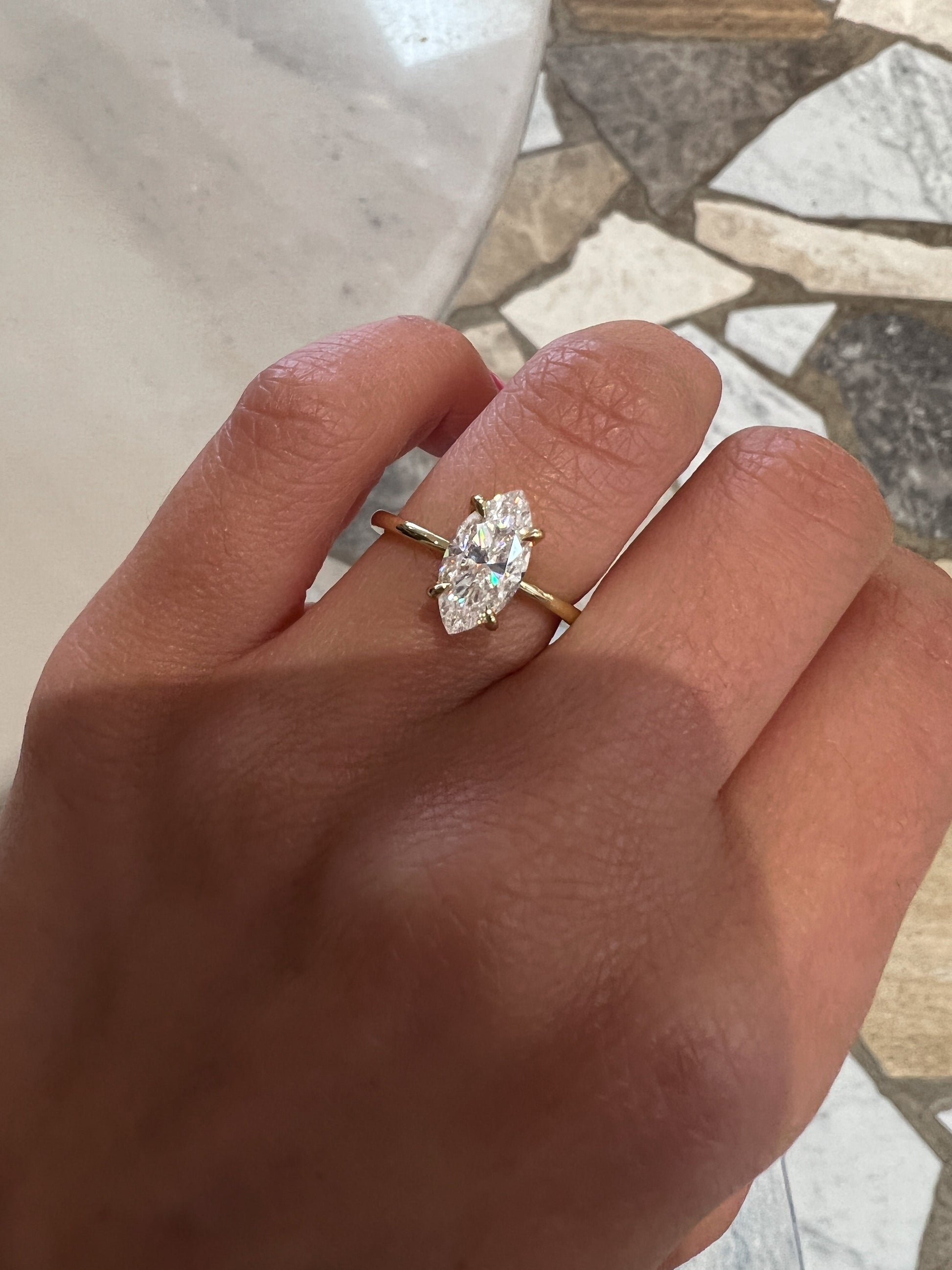 1.5 CT Marquise-Cut Lab-Grown Diamond Solitaire Engagement Ring 22