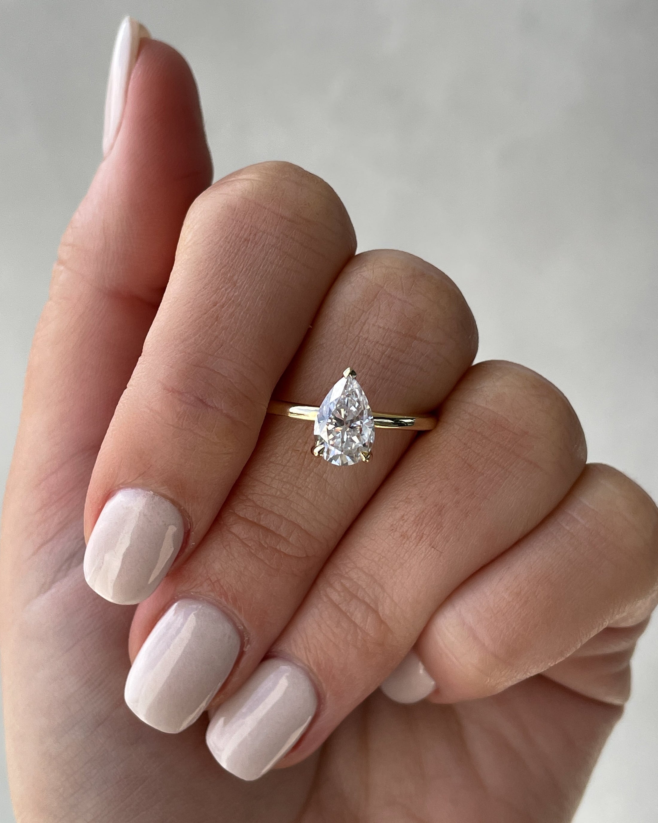 1.80 CT Pear-Shaped Lab Diamond Solitaire Engagement Ring