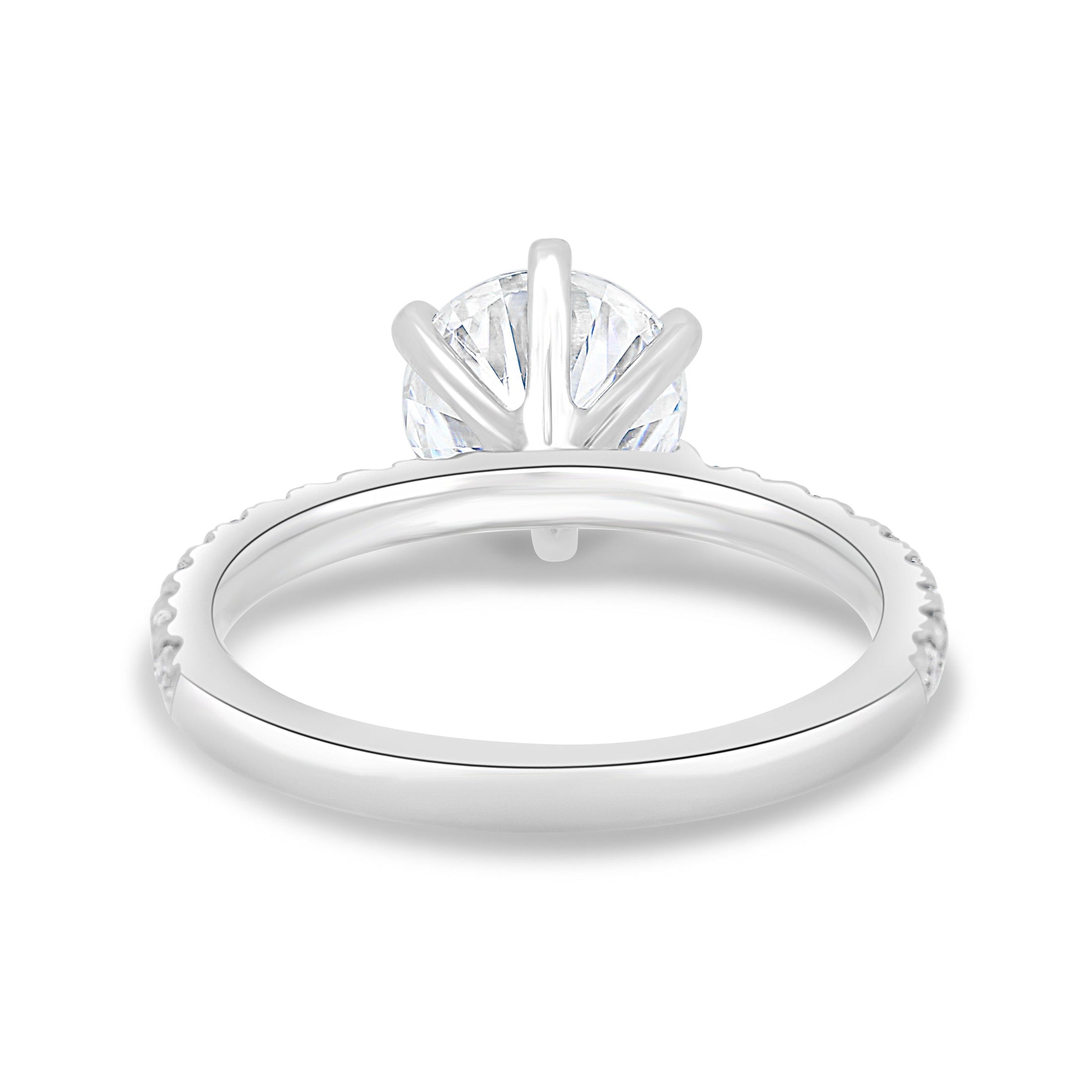 1.80 CT Round Lab-Grown Diamond Engagement Ring with Pavé Band