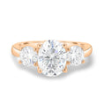 Load image into Gallery viewer, 1.68 CT Oval Lab-Grown Diamond Three Stone Gold Engagement Ring
