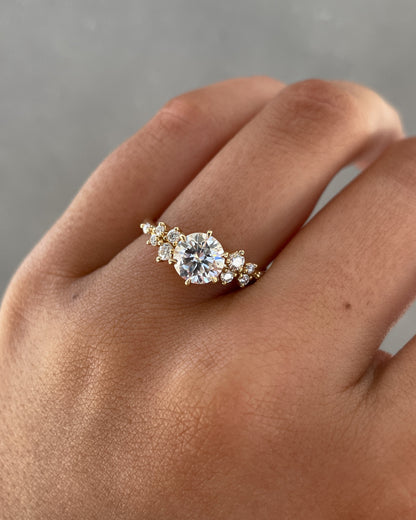 1.61 CT Round Lab-Grown Diamond Cluster Engagement Ring 13