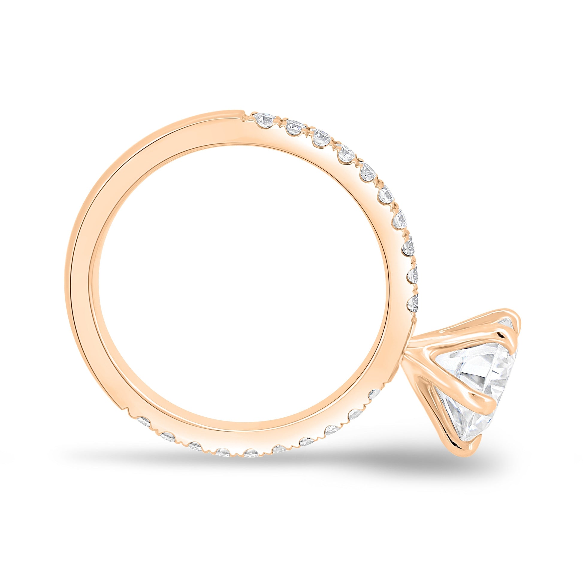 1.80 CT Round Lab-Grown Diamond Engagement Ring with Pave Band 7