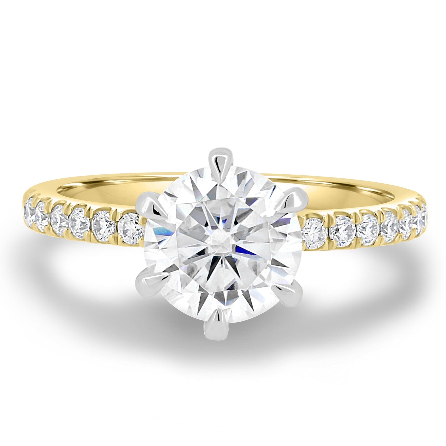 1.80 CT Round Lab-Grown Diamond Engagement Ring with Pave Band 1