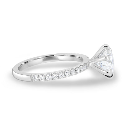 1.80 CT Round Lab-Grown Diamond Engagement Ring with Pave Band 10