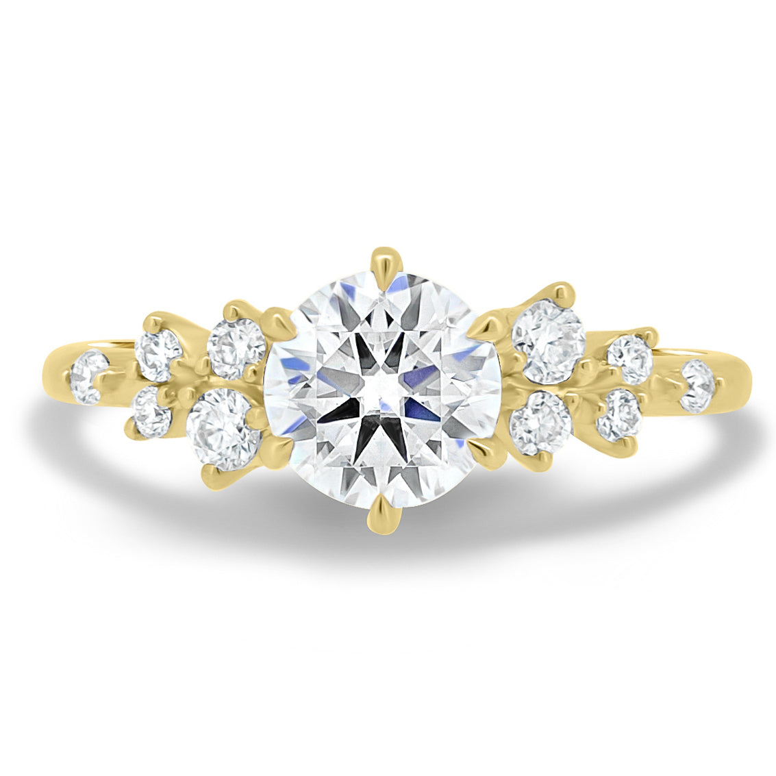 1.61 CT Round Lab-Grown Diamond Cluster Engagement Ring