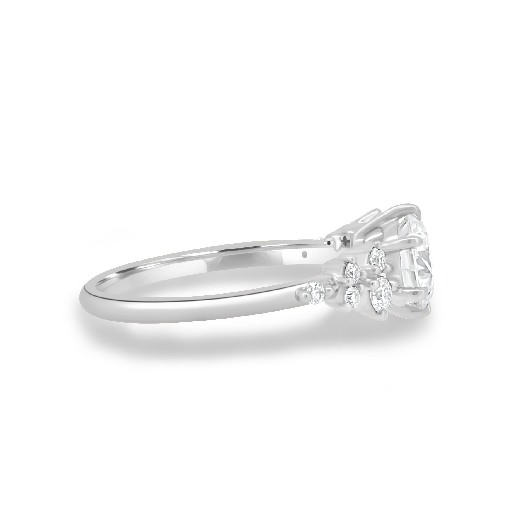 1.61 CT Round Lab-Grown Diamond Cluster Engagement Ring 10