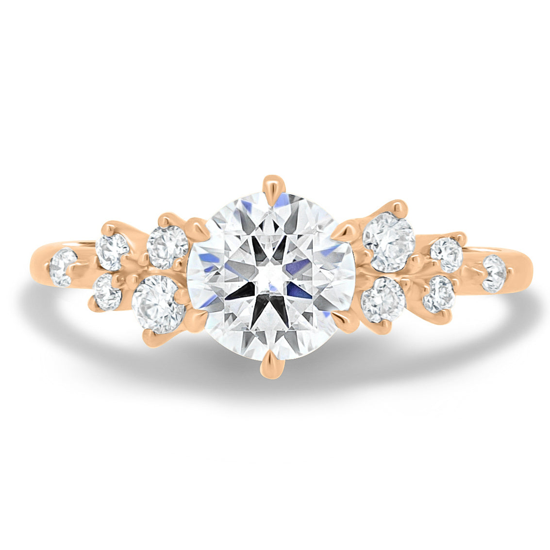 1.61 CT Round Lab-Grown Diamond Cluster Engagement Ring 5