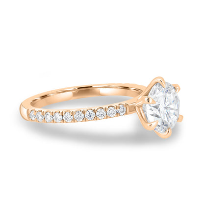 1.80 CT Round Lab-Grown Diamond Engagement Ring with Pave Band 6