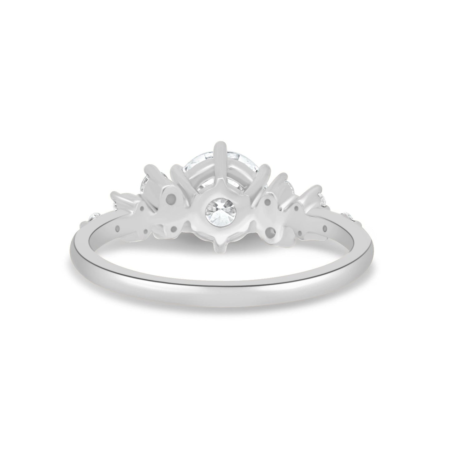 1.61 CT Round Lab-Grown Diamond Cluster Engagement Ring 12