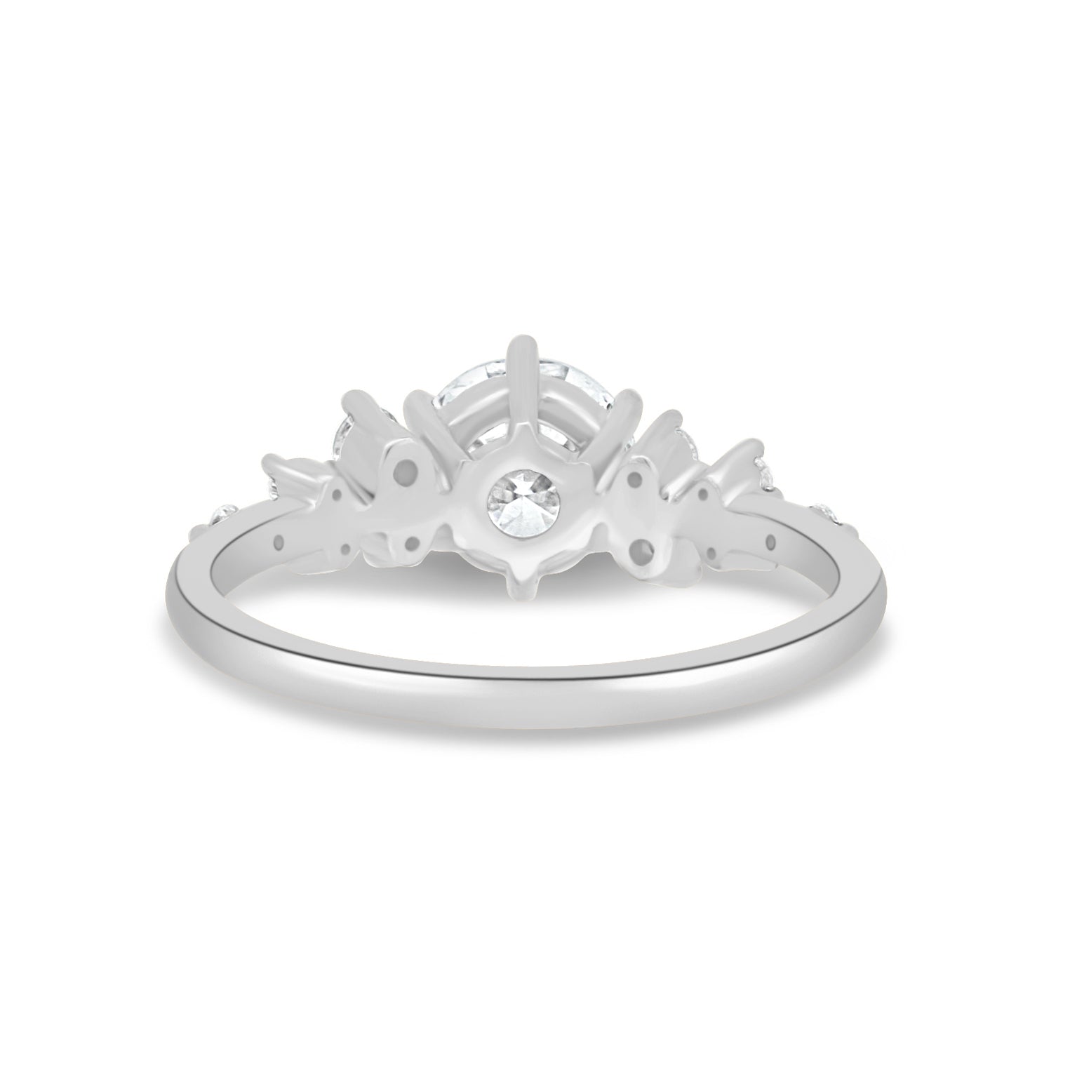 1.61 CT Round Lab-Grown Diamond Cluster Engagement Ring 12