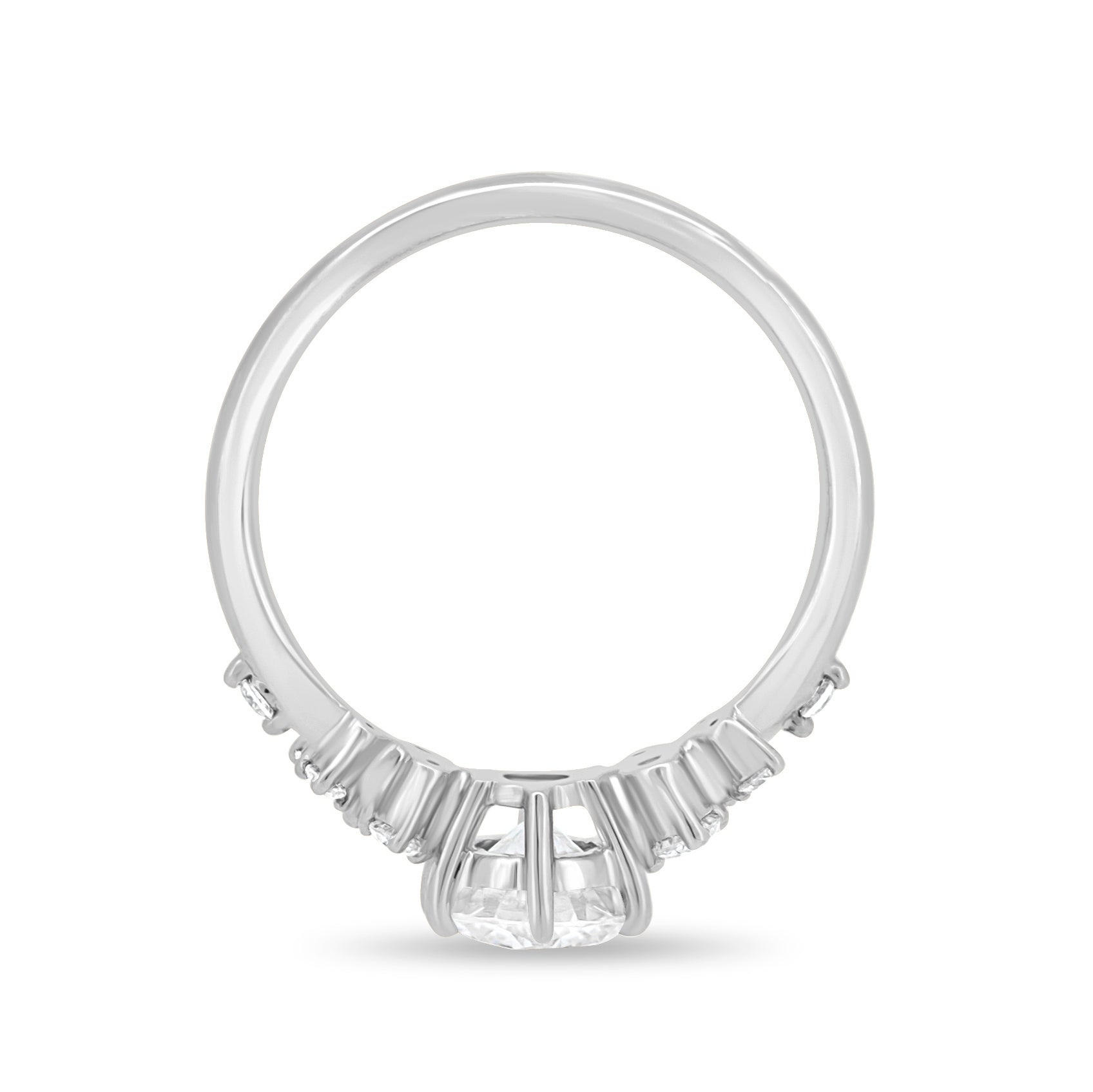 1.61 CT Round Lab-Grown Diamond Cluster Engagement Ring 11