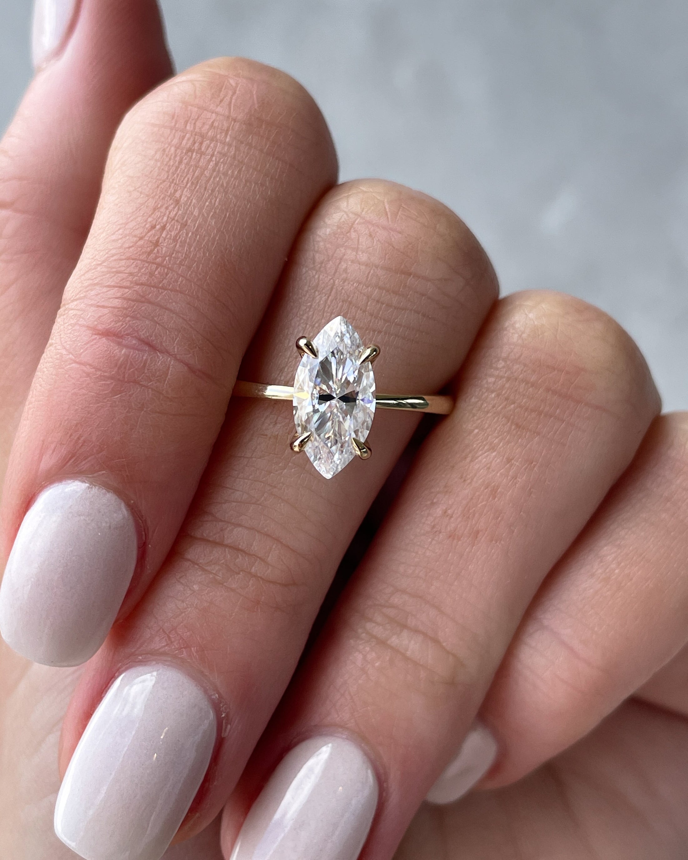 1.5 CT Marquise-Cut Lab-Grown Diamond Solitaire Engagement Ring