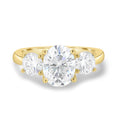 Load image into Gallery viewer, 1.68 CT Oval Lab-Grown Diamond Three Stone Gold Engagement Ring
