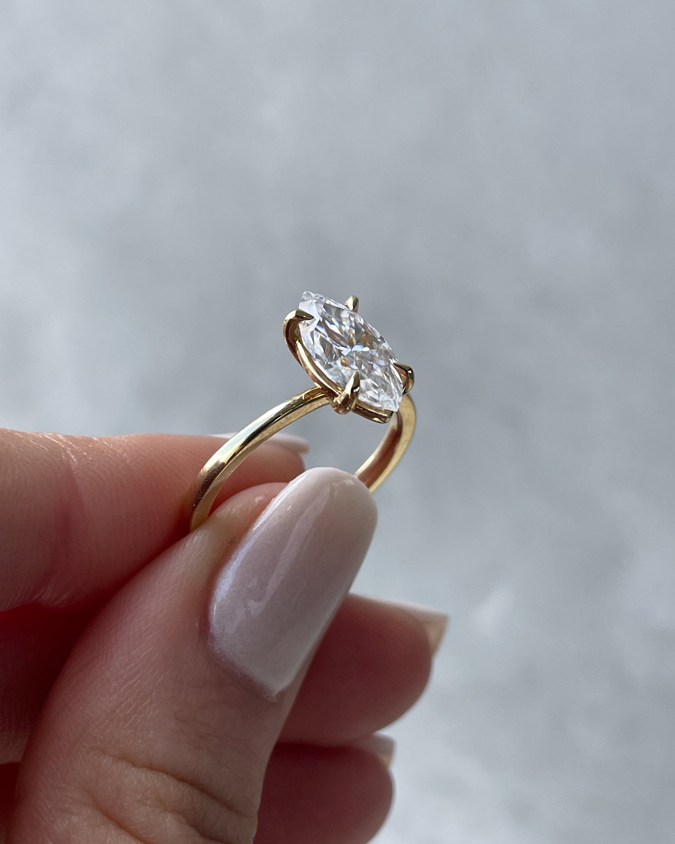 1.5 CT Marquise-Cut Lab-Grown Diamond Solitaire Engagement Ring