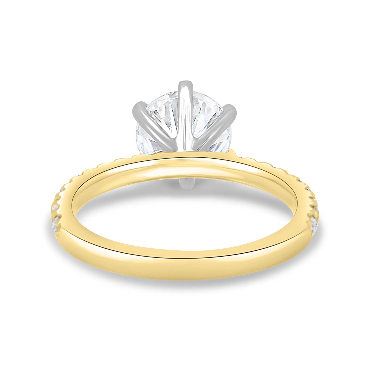 1.80 CT Round Lab-Grown Diamond Engagement Ring with Pave Band 4