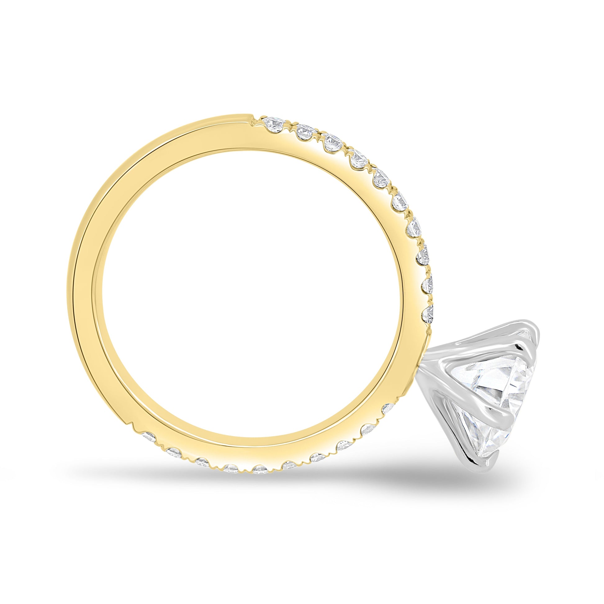 1.80 CT Round Lab-Grown Diamond Engagement Ring with Pave Band 3