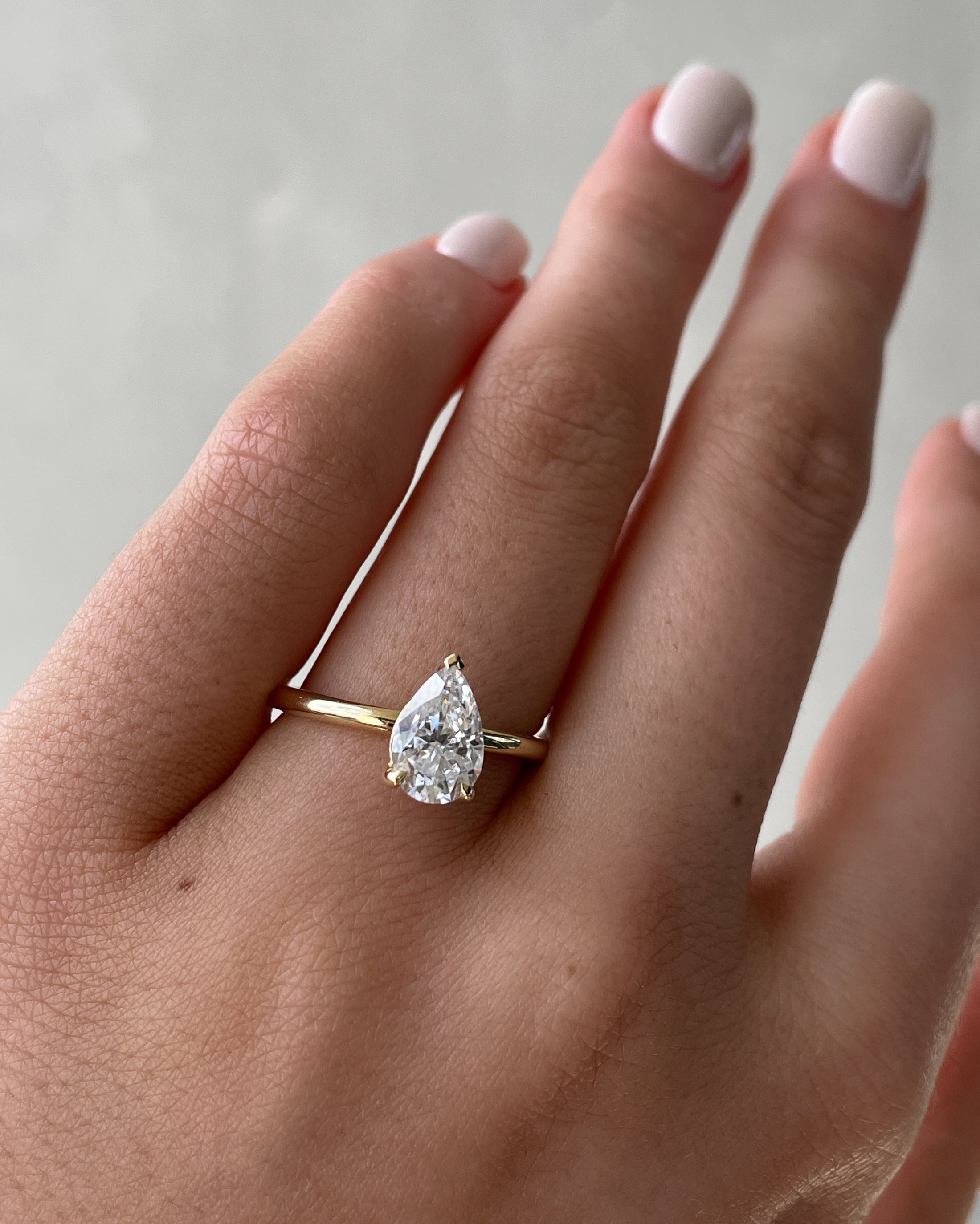 1.80 CT Pear-Shaped Lab Diamond Solitaire Engagement Ring