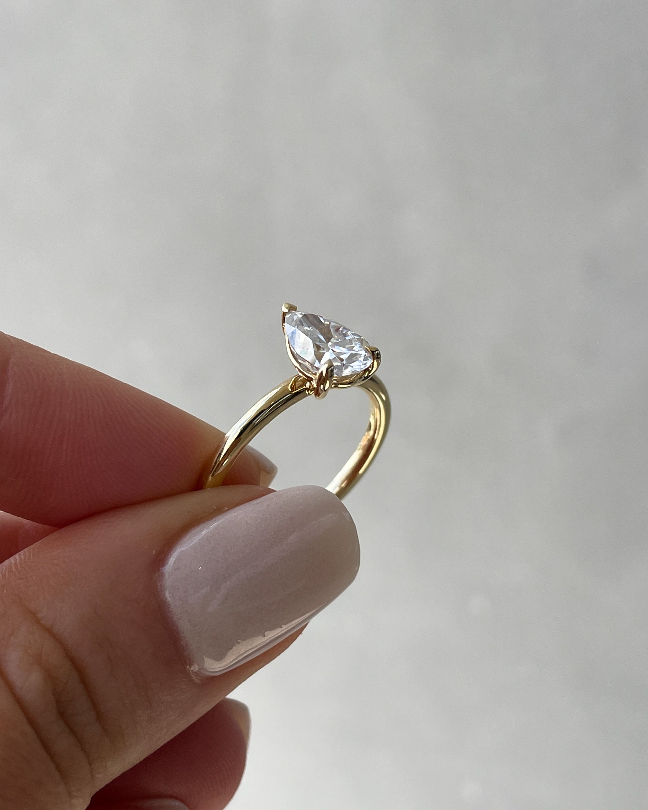 1.80 CT Pear-Shaped Lab Diamond Solitaire Engagement Ring