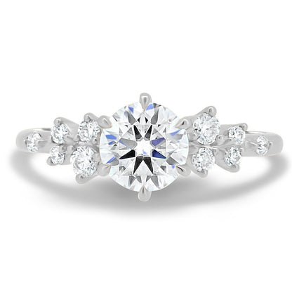 1.61 CT Round Lab-Grown Diamond Cluster Engagement Ring 9