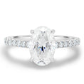 Load image into Gallery viewer, 2.11 CT Oval Lab-Grown Diamond Hidden Halo Pave Engagement Ring in Gold
